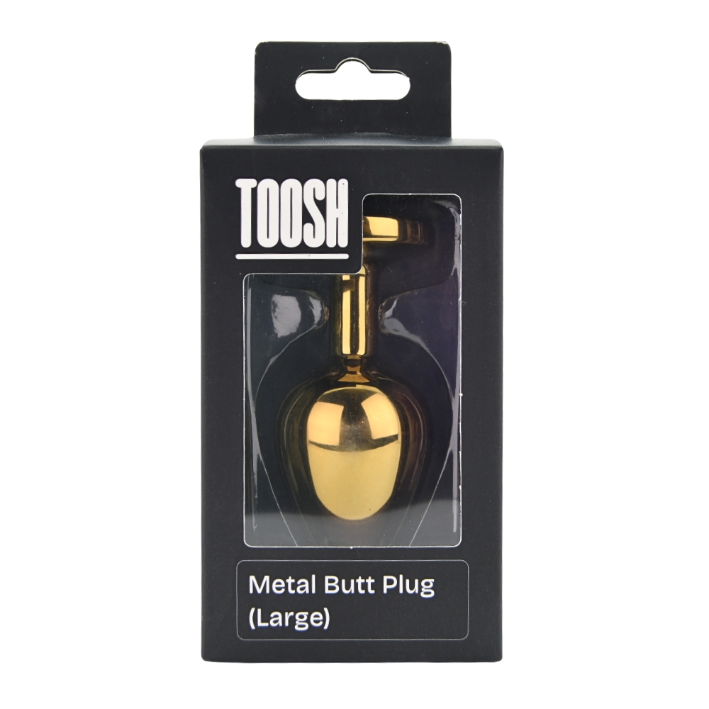 Dop Anal Metal Toosh Auriu Piatra Rosie Large - cutie ambalaj original