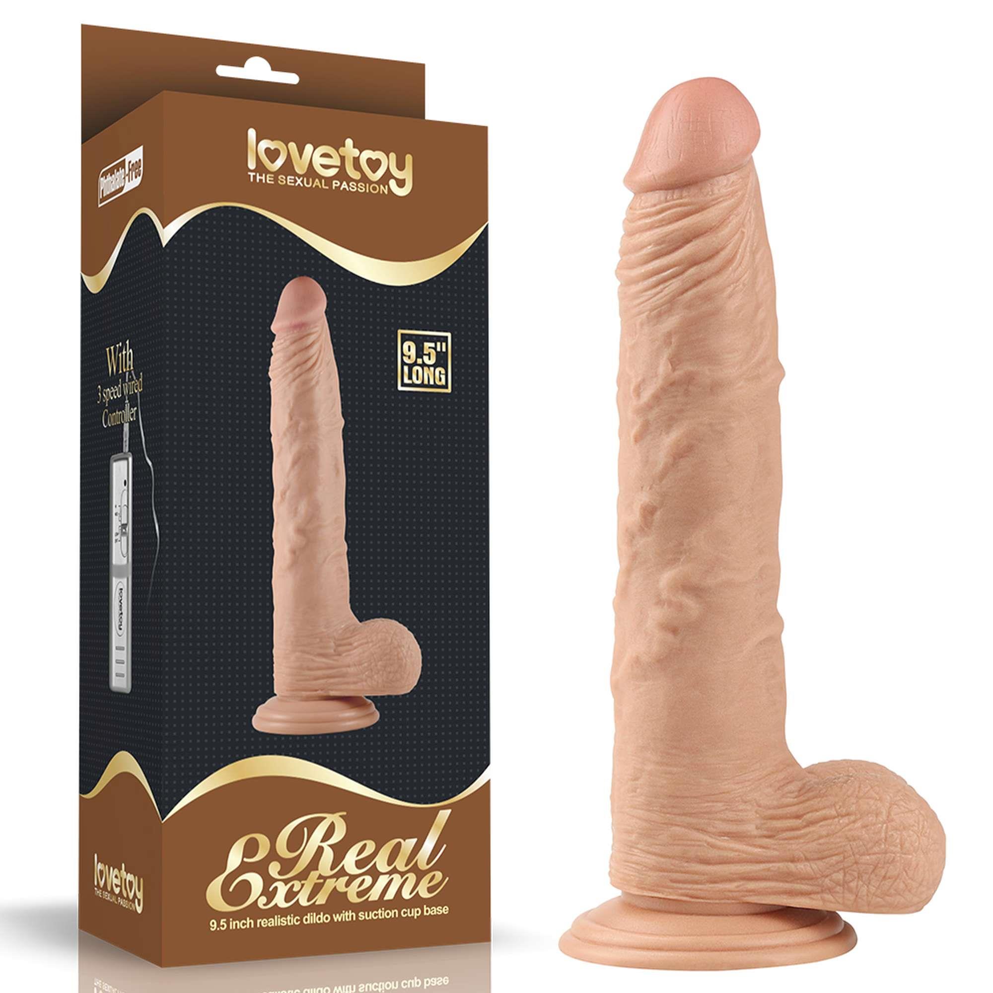 Dildo Realist Lovetoy Real Extreme Natural 22.8cm - ambalaj si produs
