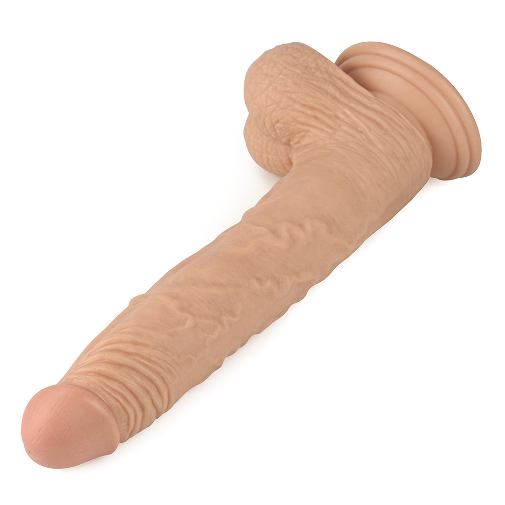 Dildo Realist Lovetoy Real Extreme Natural 22.8cm - vedere unghi baza ventuza