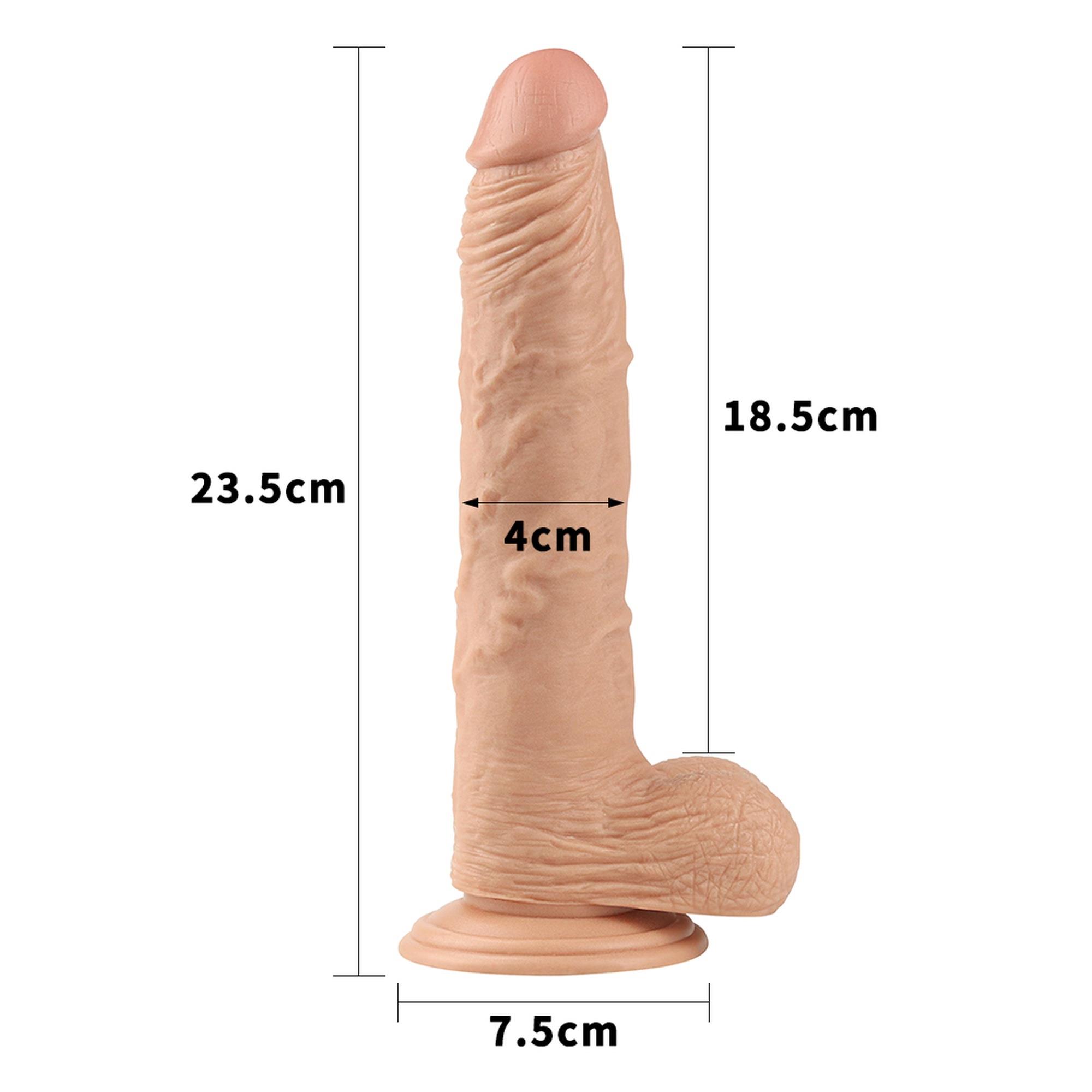 Dildo Realist Lovetoy Real Extreme Natural 22.8cm - dimensiuni exacte lungime diametru baza