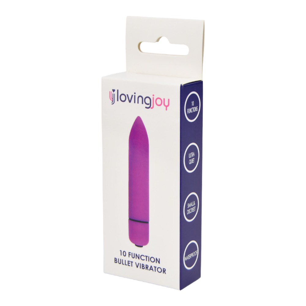 Vibrator Glont Loving Joy Mov - cutie ambalaj lateral 10 functii ultra silentios mic si discret waterproof