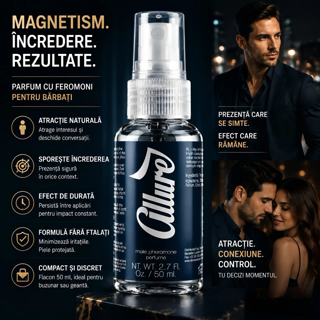 Allure Male Pheromone Perfume - Magnetism, Incredere, Rezultate - beneficii parfum cu feromoni pentru barbati