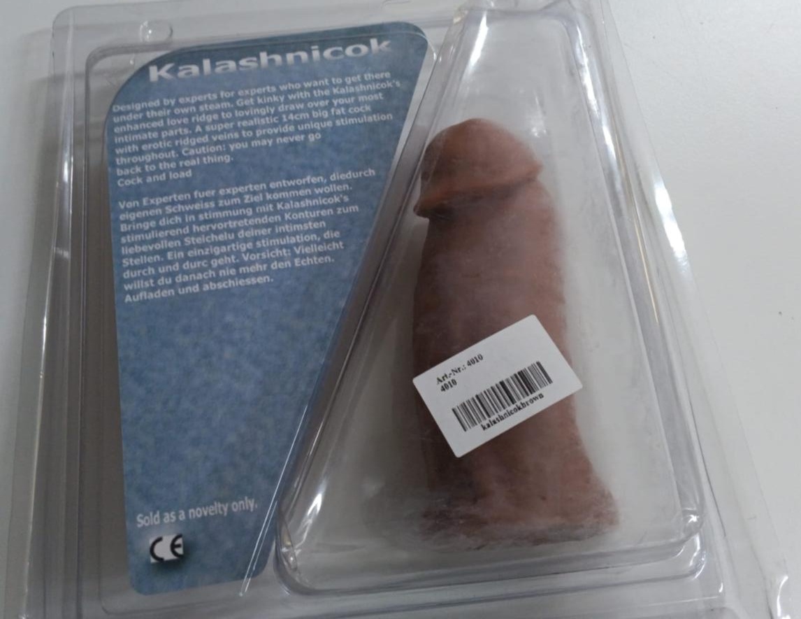 Dildo Realist Kalashnicok Mini Fat Maro 14cm - vedere din spate ambalaj cu detalii produs