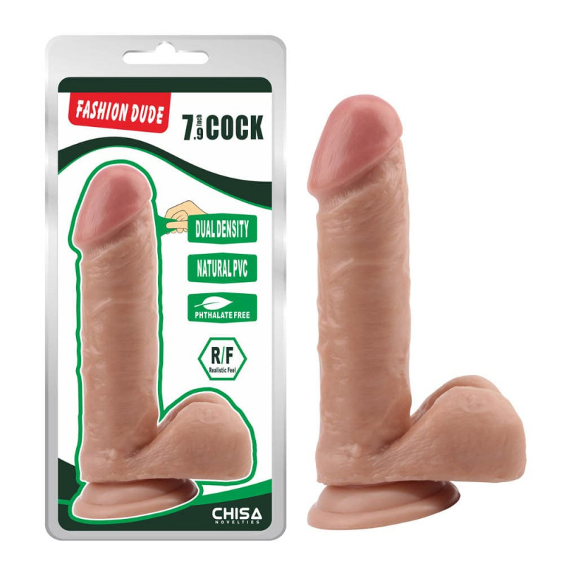 Dildo Realistic Fashion Dude- 7.9 Inch Cock [ 20 cm x 4 cm ] - Dubla Densitate, Material Antibacterial