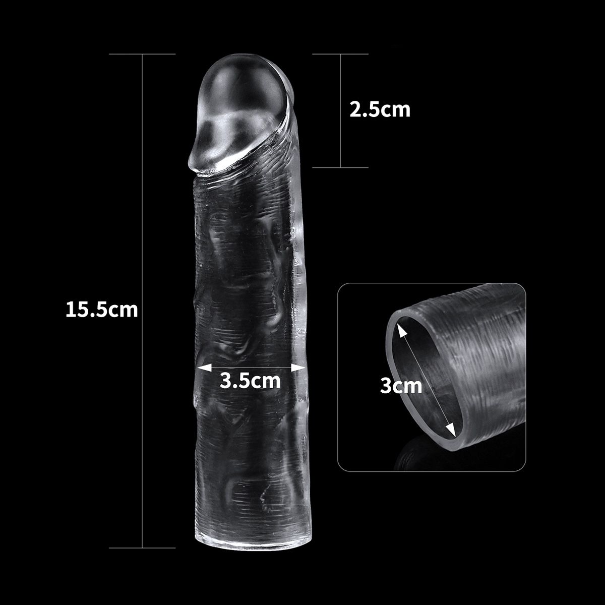 Prelungitor Penis Flawless Clear [ + 2,54 cm ]
