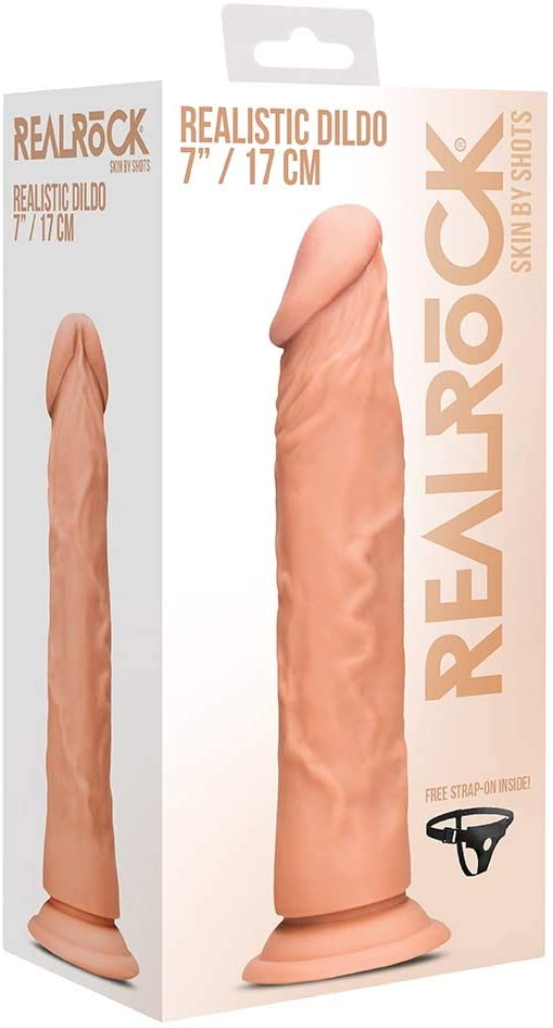 Set Strapon Femei cu Dildo Natural Realistic, Realrock, 17 cm