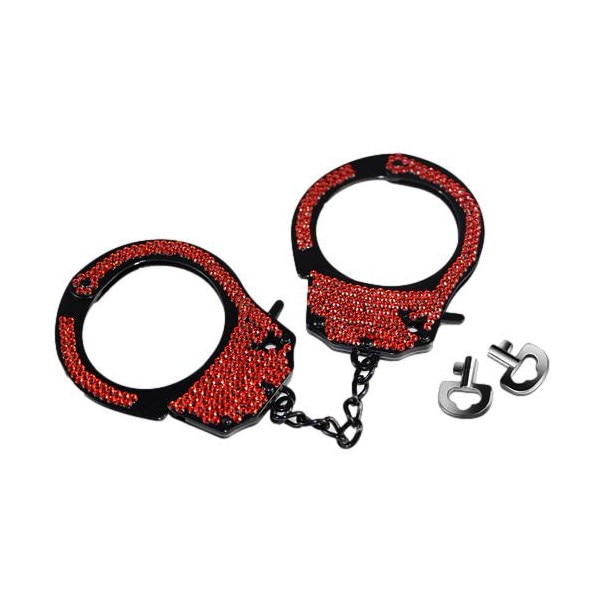Catuse Lovetoy, Fetish Pleasure Diamond Handcuffs, cu strasuri rosii