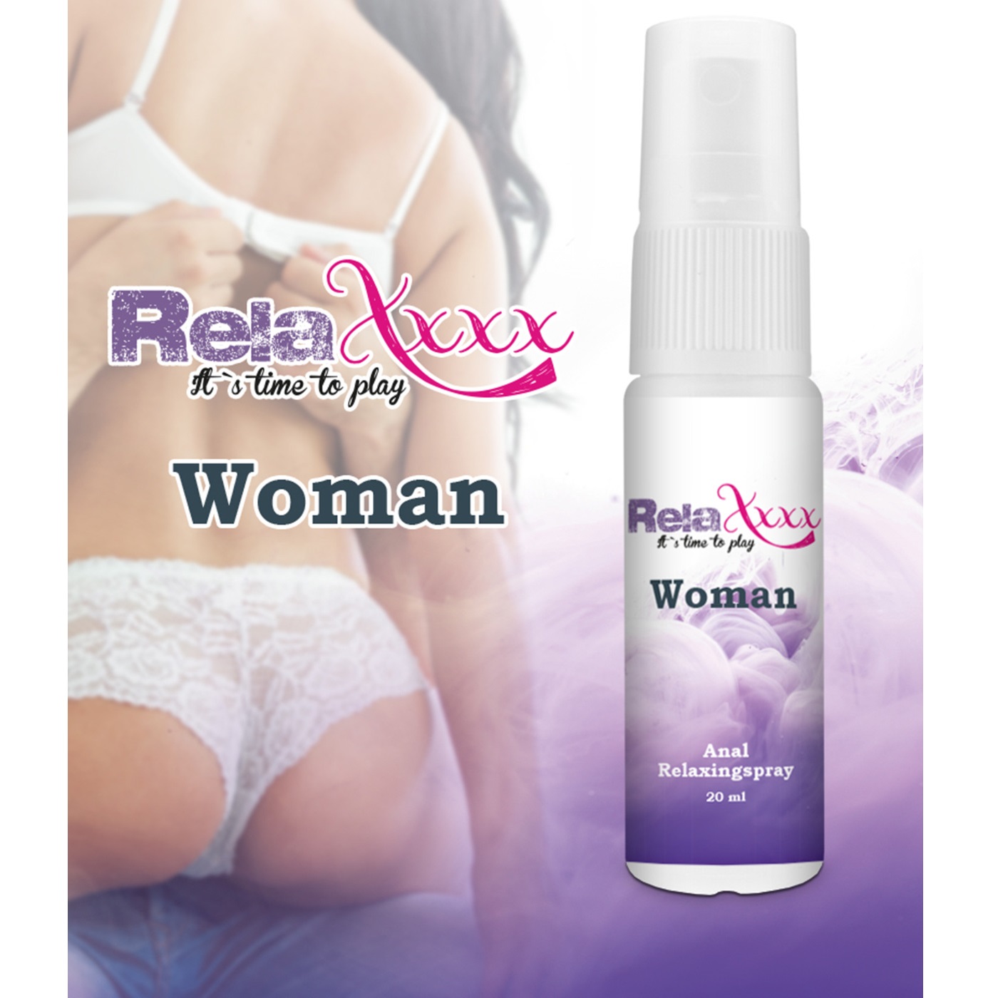Spray anal lubrifiant, Relaxxxx, Woman, efect relaxant, anti iritare, anti inflamator, 20 ml