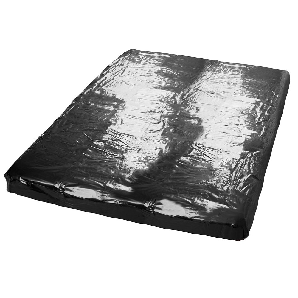 Cearsaf Lack, Fetish Collection, cu elastic, negru, 220 cm x 220 cm