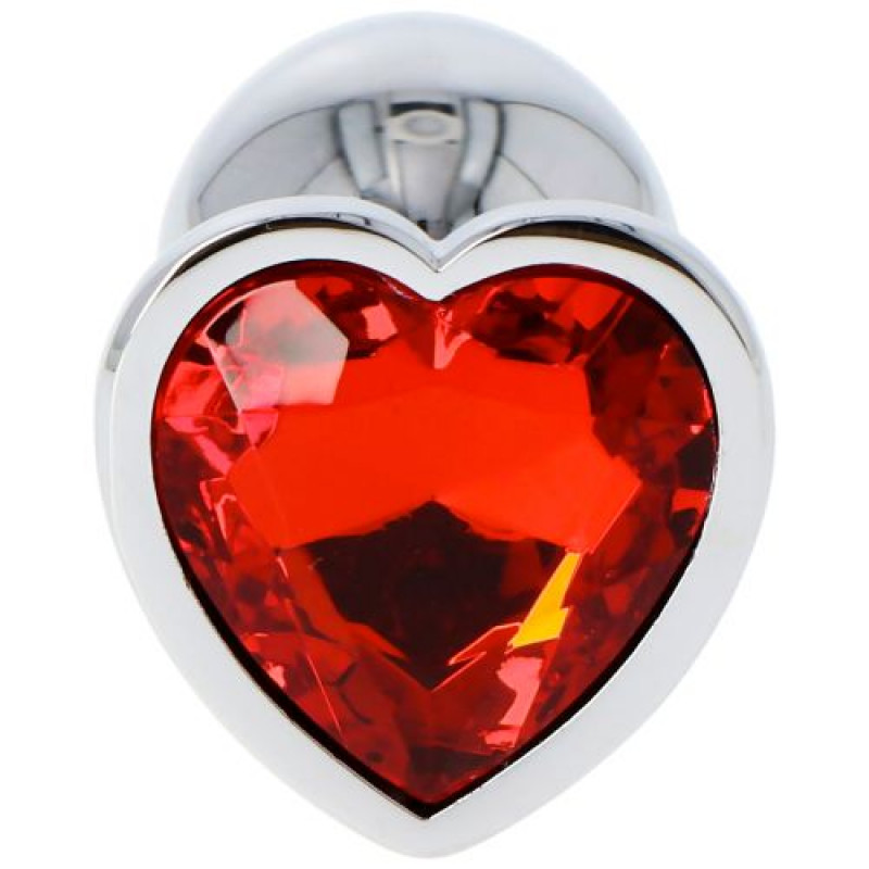 Plug Anal Metal Red Heart Jewel Small
