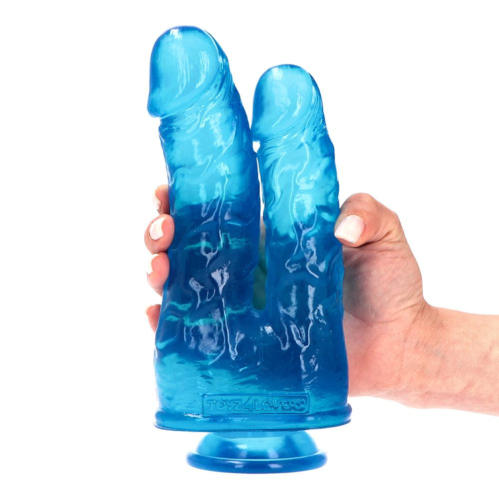 Dildo Dublu Toyz4Lovers "Romolo and Remo" 21 cm - Albastru