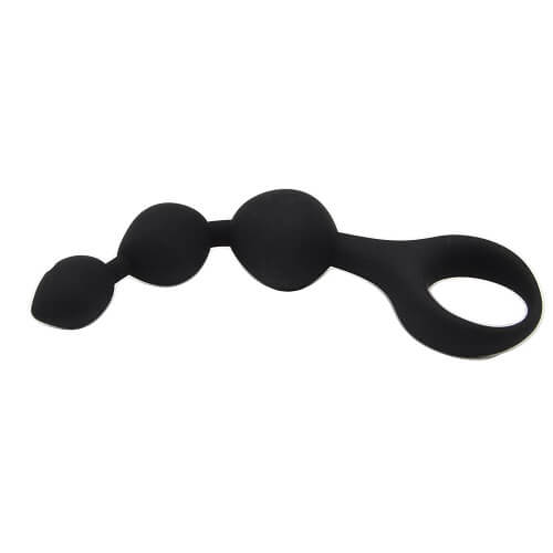 Triple Ripple Anal Beads, Loving Joy, Negru, poza 2