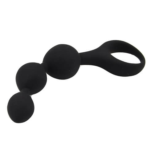 Triple Ripple Anal Beads, Loving Joy, Negru, poza 1