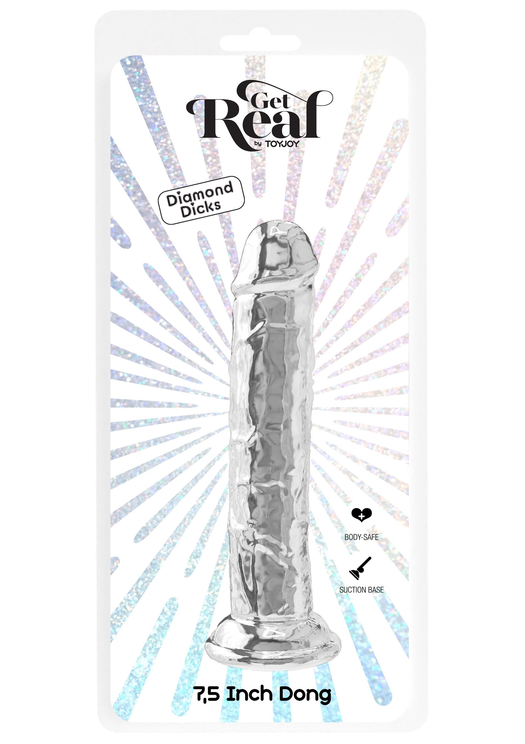 ToyJoy Clear Dong 19cm - detalii anatomice