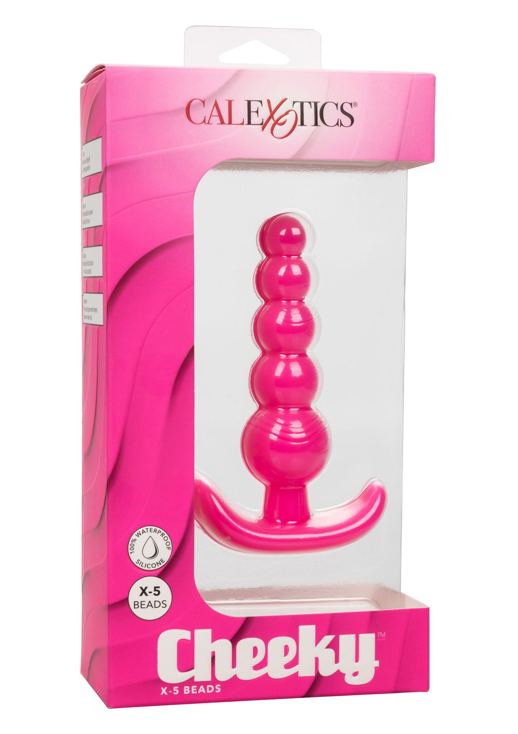 CalExotics Cheeky X-5 Beads Roz - maner cu inel de extractie