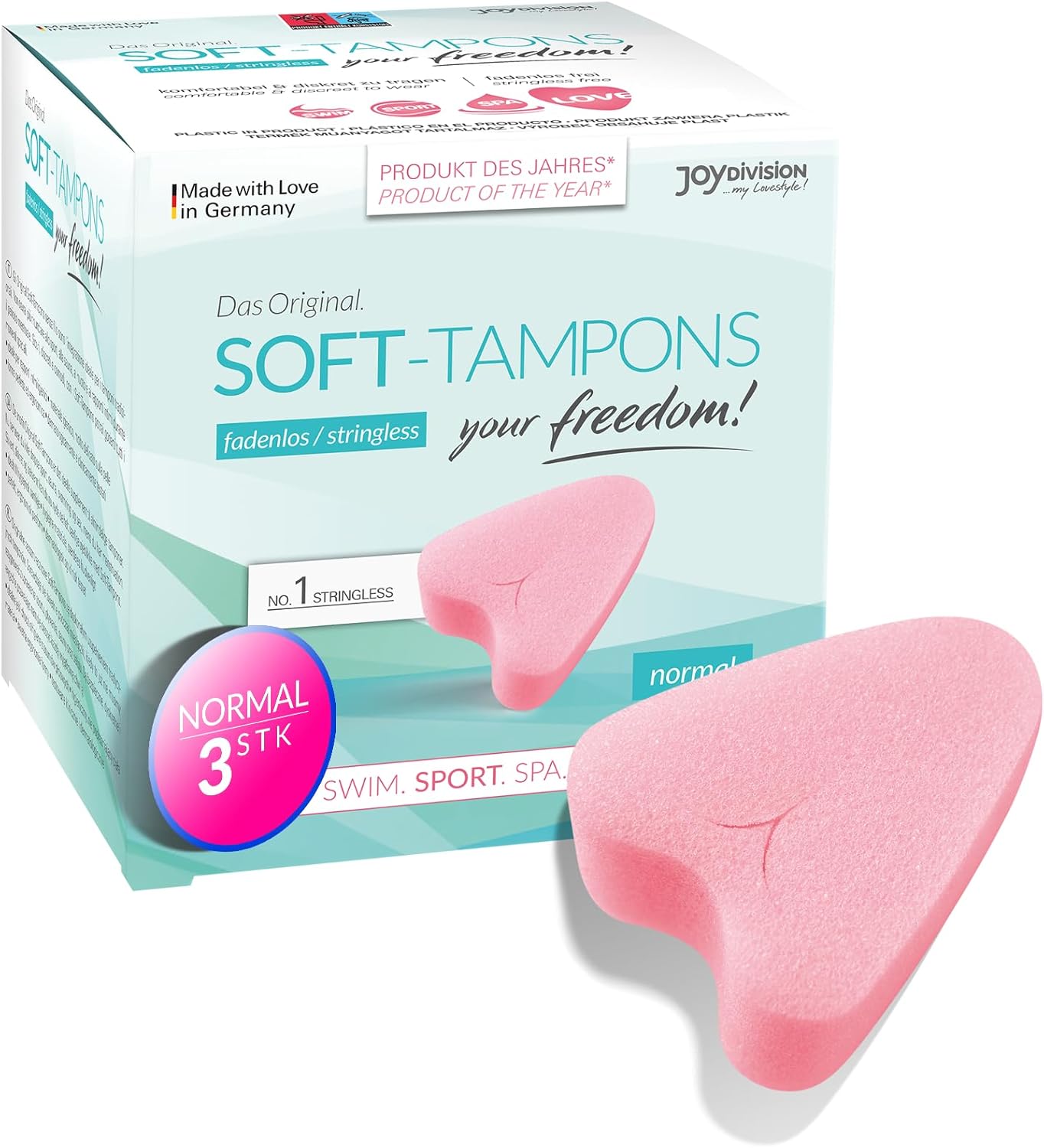 Tampoane igienice Normal Soft Tampons JoyDivision 3 bucati - pachet de testare