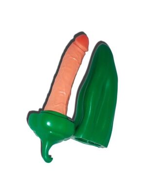 Jucarie distractiva pentru adulti, Green Pepper, penis ascuns intr-un ardei