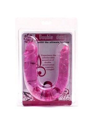 Dildo Penis 2 Capete Double Dong Roz
