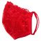 Masca de protectie rosie cu dantela de calitate superioara, 2 straturi, Fashion, Reutilizabila