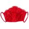 Masca de protectie rosie cu dantela de calitate superioara, 2 straturi, Fashion, Reutilizabila